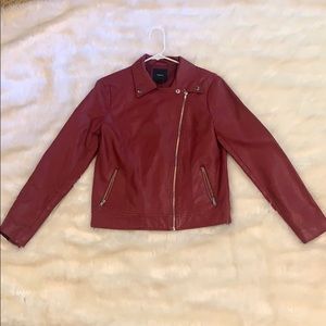 red leather jacket